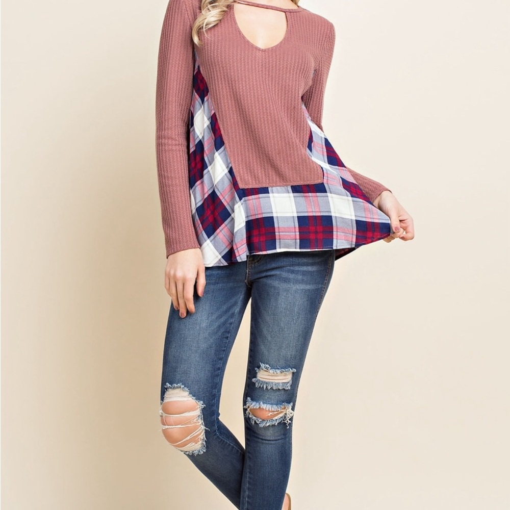 Plaid Patchwork Women's Top